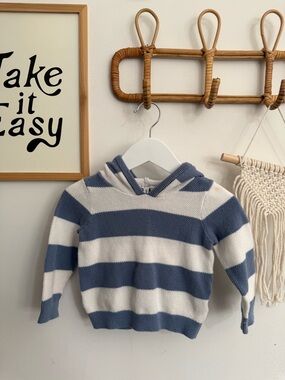 Janie and Jack - 12-18m - striped sweater with hood